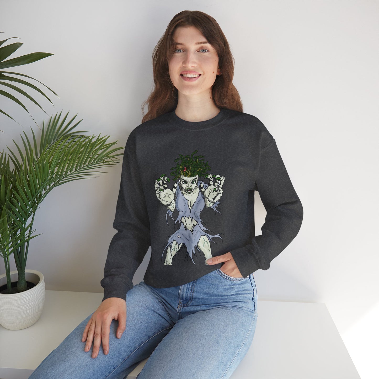 Medusa Inspired Unisex Heavy Blend Crewneck Sweatshirt