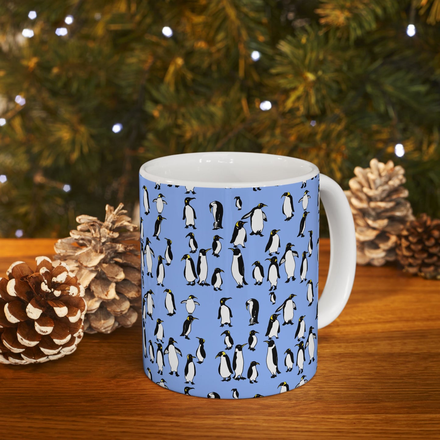 Rookery of Whimsical Penguins Ceramic Mug - Perfect for Coffee Lovers, Penguin Gifts, Cute Kitchen Decor, Unique Holiday Mug, Animal-Themed Drinkware