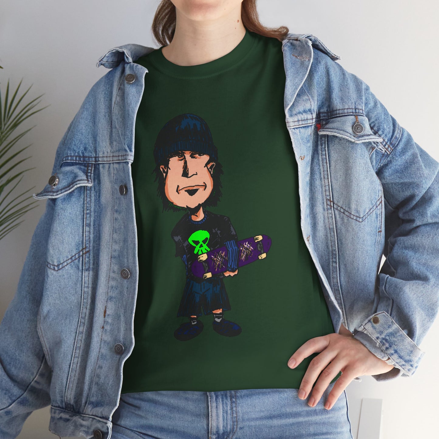Rude Skater Dude - Skate Punk Cartoon Tee – Boy with Skateboard Graphic Shirt
