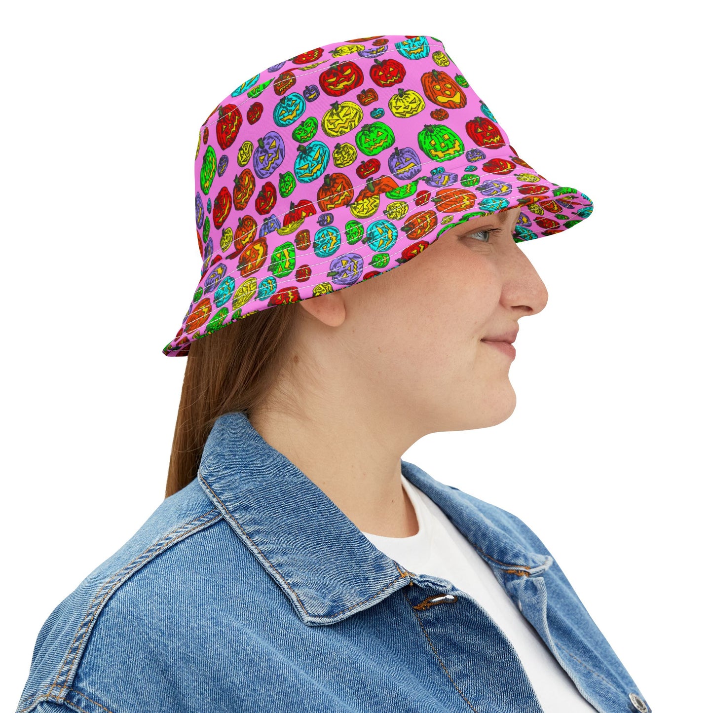Vibrant Pumpkin Bucket Hat for Fun Fall Days, Halloween Headwear, Trendy Summer Accessory, Festival Hat, Outdoor Adventures