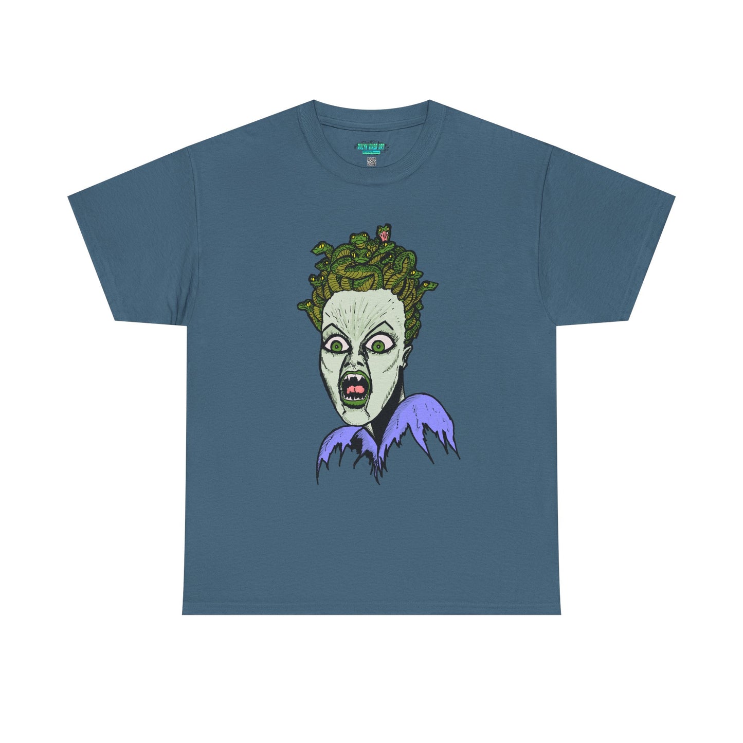 Spooky Medusa Unisex Heavy Cotton Tee - Perfect for Halloween, Horror Fans, Casual Wear, Party Outfits, Graphic Tees