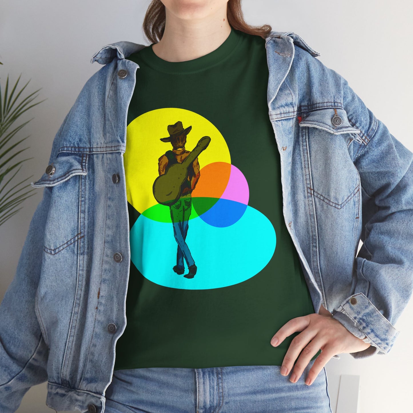 Cowboy Guitar Tee — Colorful Music T‑Shirt