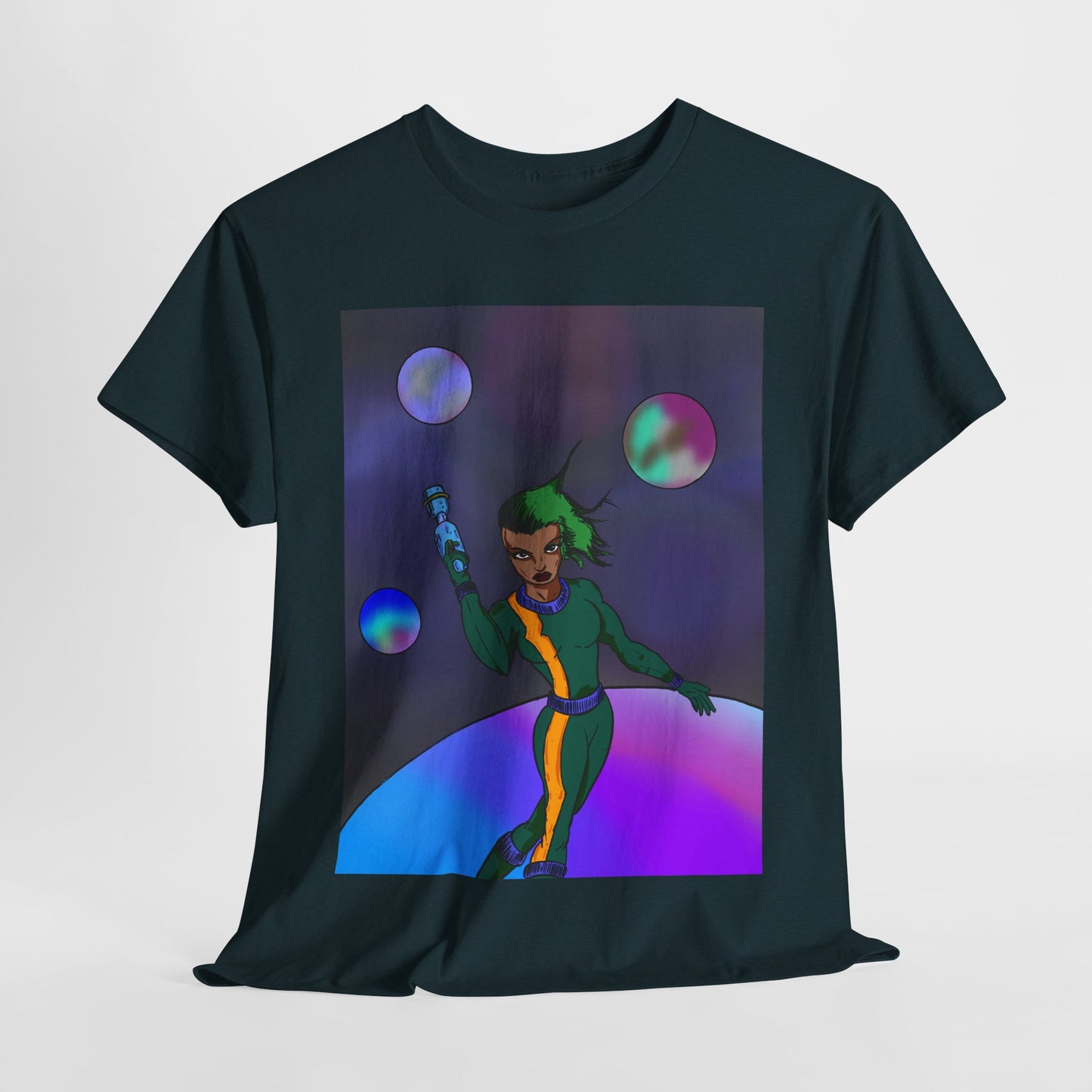 Cosmic Hero Vibe Tee - Unisex Heavy Cotton Tee, Space Art Shirt, Retro Sci-Fi T-Shirt, Gift for Space Lovers, Unique Graphic Tee