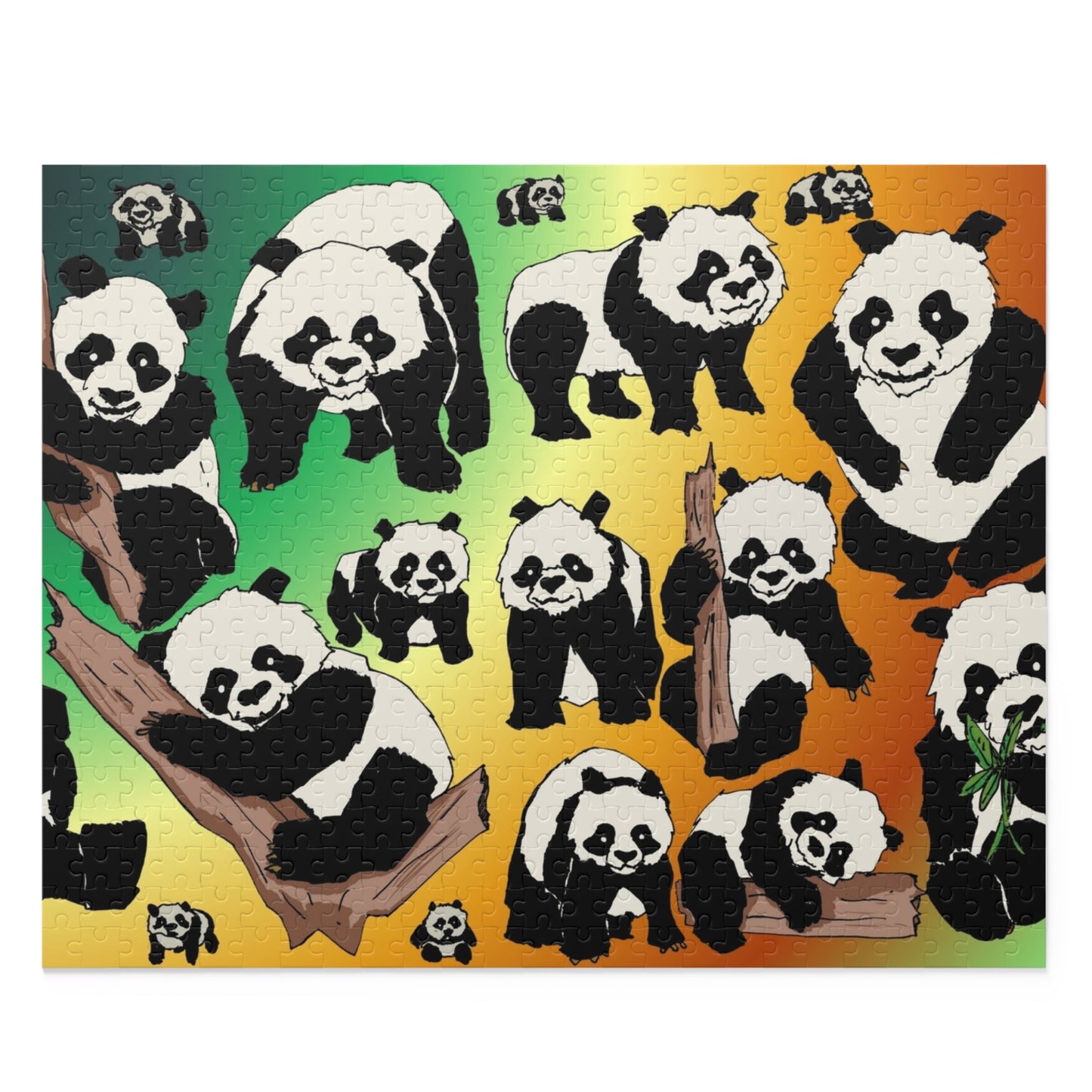 Panda Pattern Puzzle — 120/252/500-Piece Jigsaw with Cute Panda Illustrations