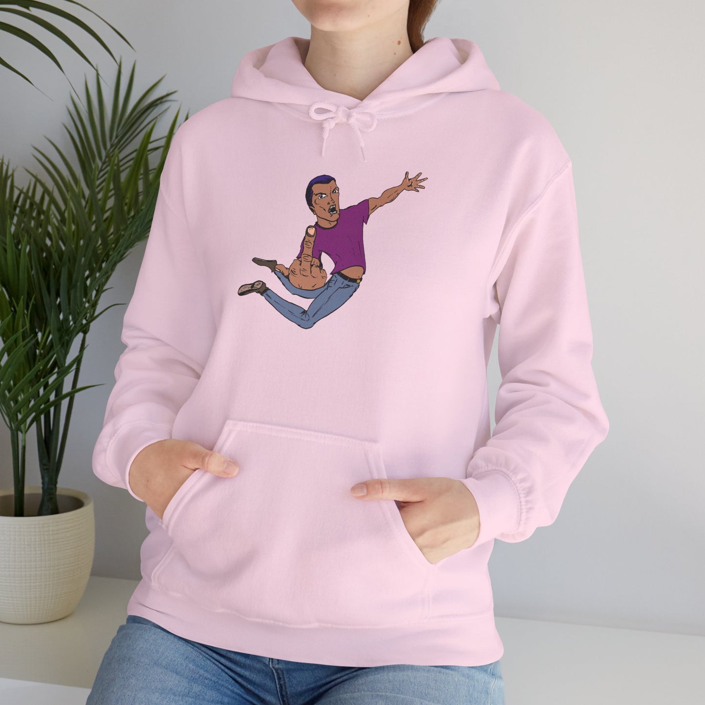 Funny Flying Eff Unisex Hooded Sweatshirt with Cartoon Design, Casual Hoodie, Gift for Friends, Birthday Gift, Loungewear