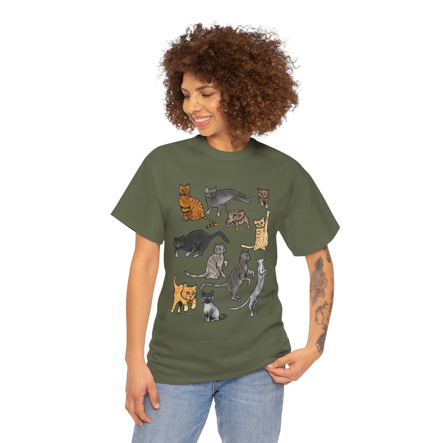 Cats Collage T-Shirt — Cute Cat Illustration Tee for Cat Lovers