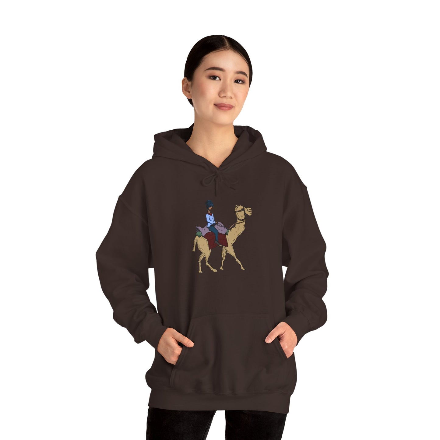 Camel Ride Hoodie, Cozy Unisex Pullover Sweatshirt, Fun Animal Lover Gift, Perfect for Travel & Adventure Enthusiasts