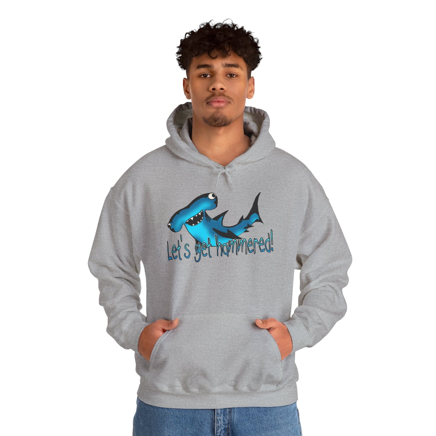 Let's Get Hammered Shark-Themed Unisex Hoodie: Let's Get Fin-tastic, Casual Wear, Gift for Ocean Lovers, Beach Party, Summer Fun