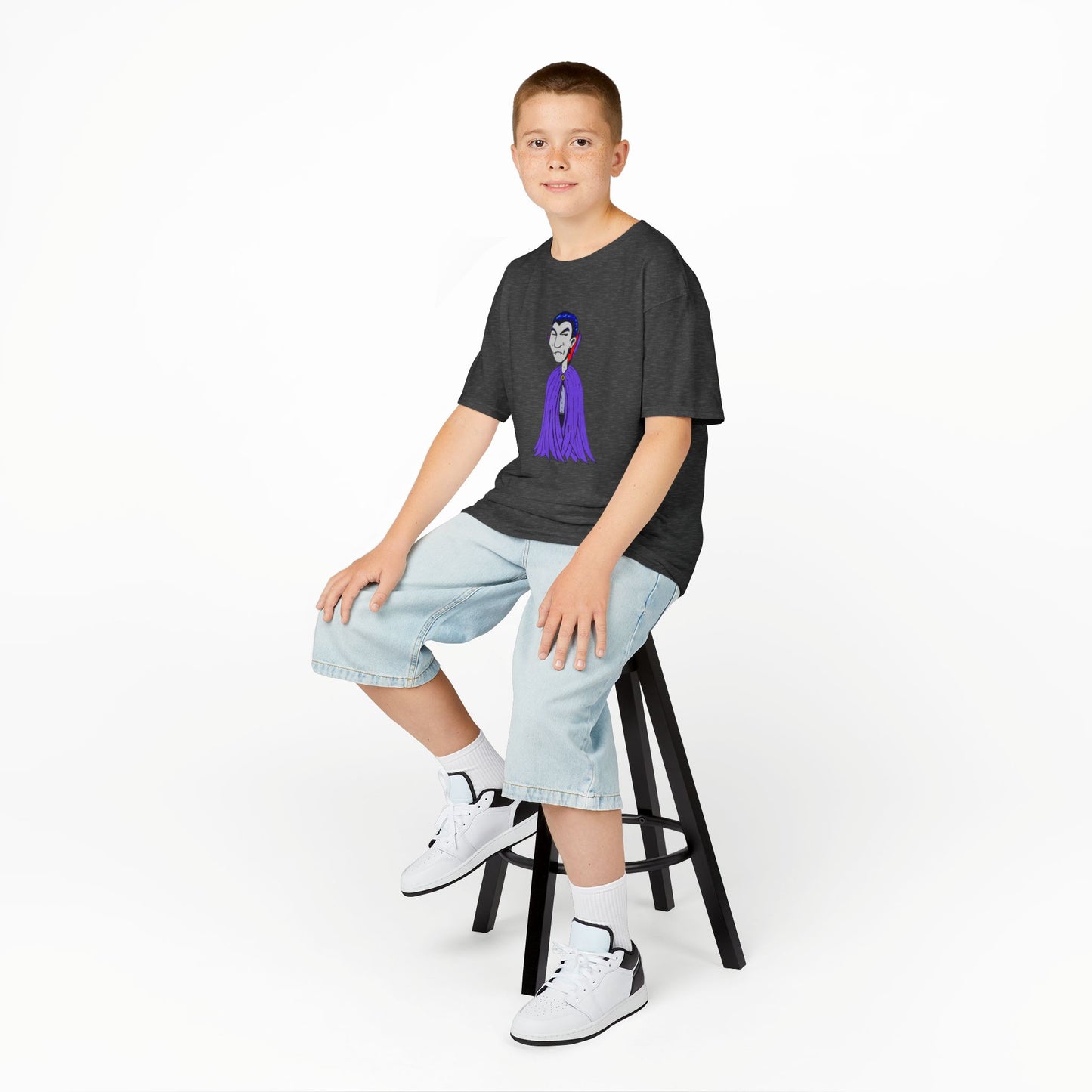 Kids Vampire T-Shirt — Cute Purple Dracula Tee for Halloween