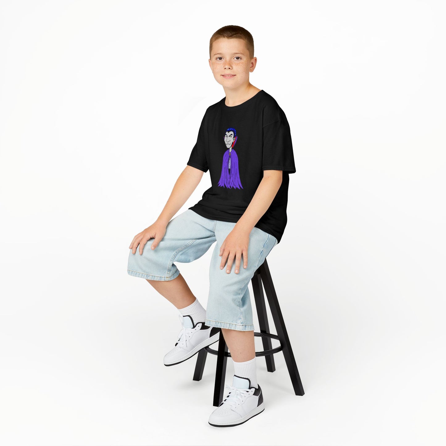 Kids Vampire T-Shirt — Cute Purple Dracula Tee for Halloween