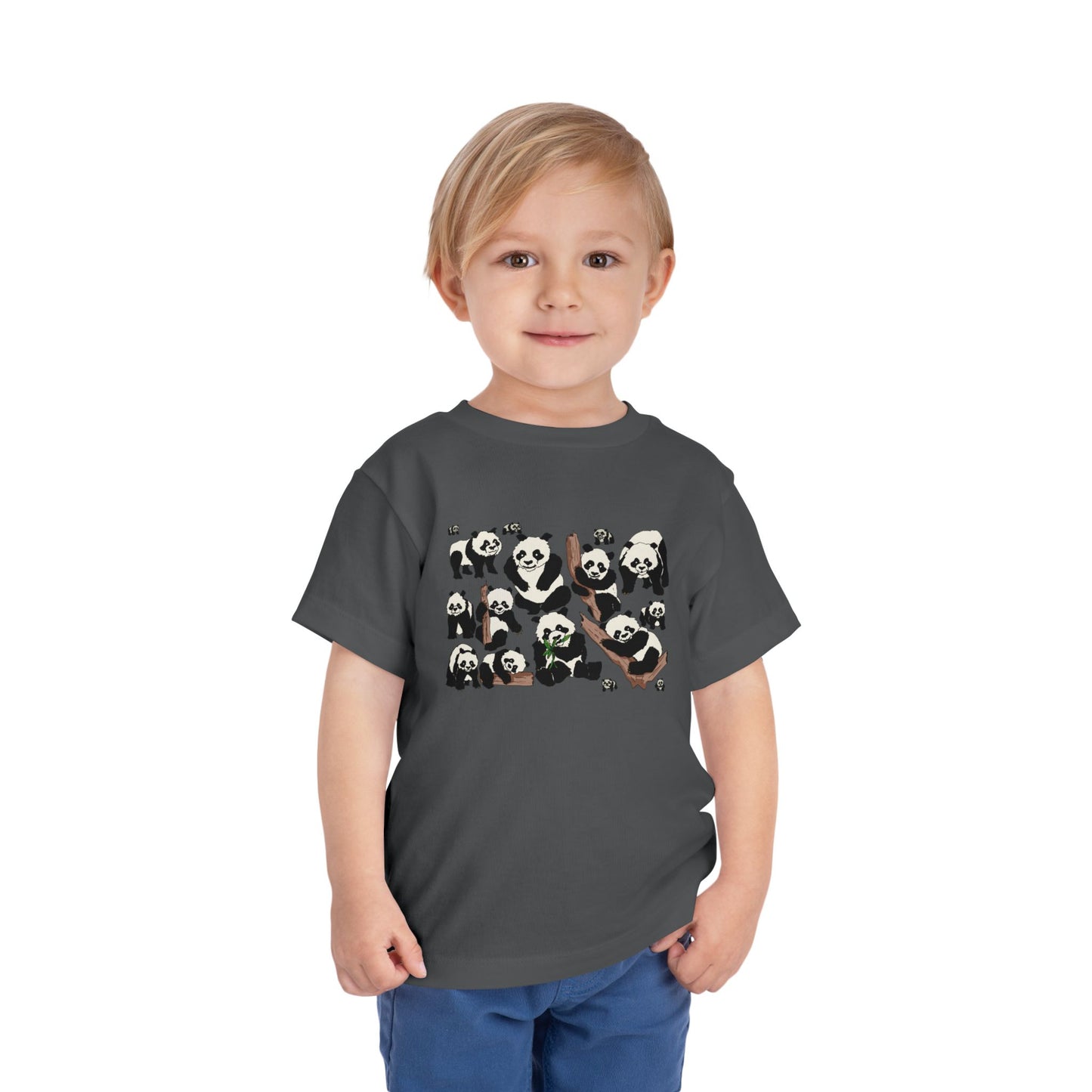 Panda Faces Toddler Tee — Cute Cartoon Panda Print