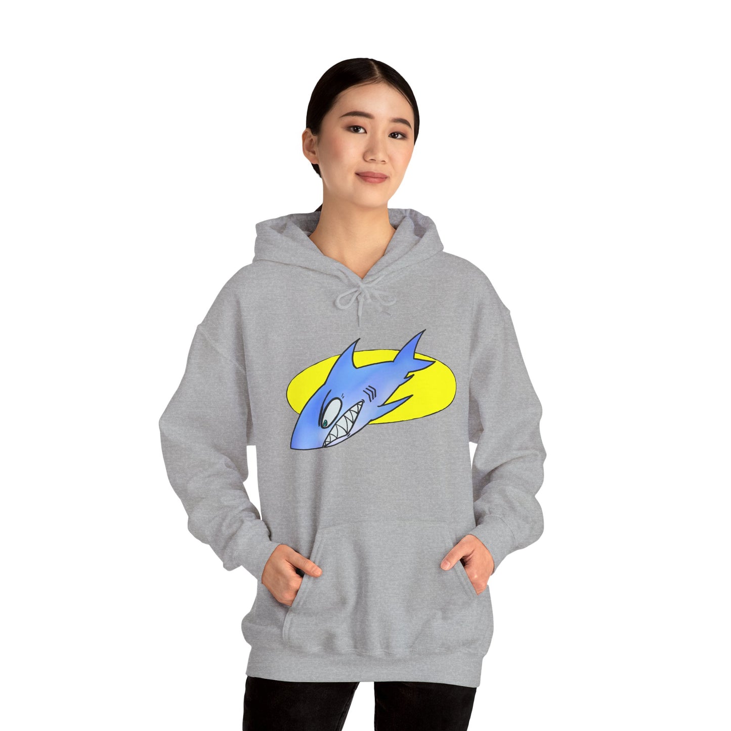 Cool Shark Graphic Hoodie - Unisex Heavy Blend Sweatshirt for Ocean Lovers, Gift for Men and Women, Beach Vibes, Casual Wear, Unique Design