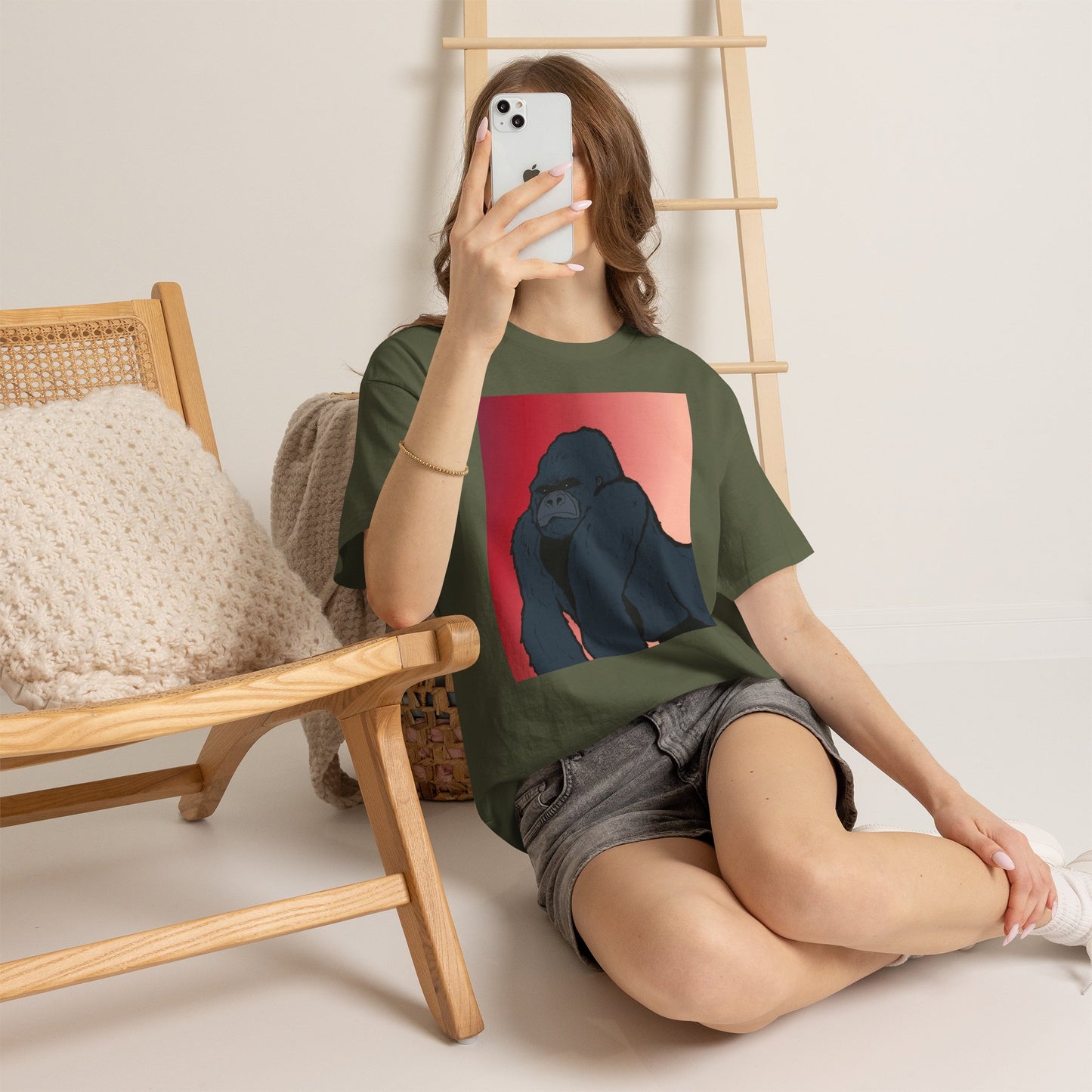 Gorilla Graphic Tee — Vintage Sunset Primate Illustration Shirt