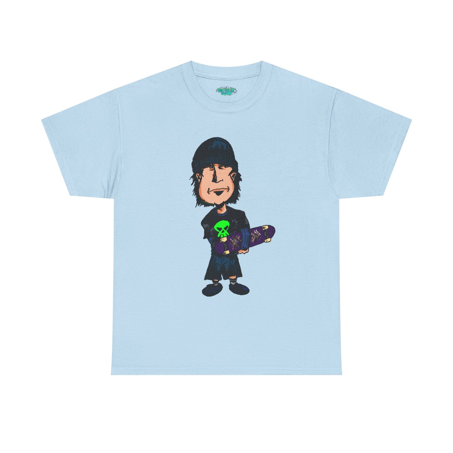 Rude Skater Dude - Skate Punk Cartoon Tee – Boy with Skateboard Graphic Shirt