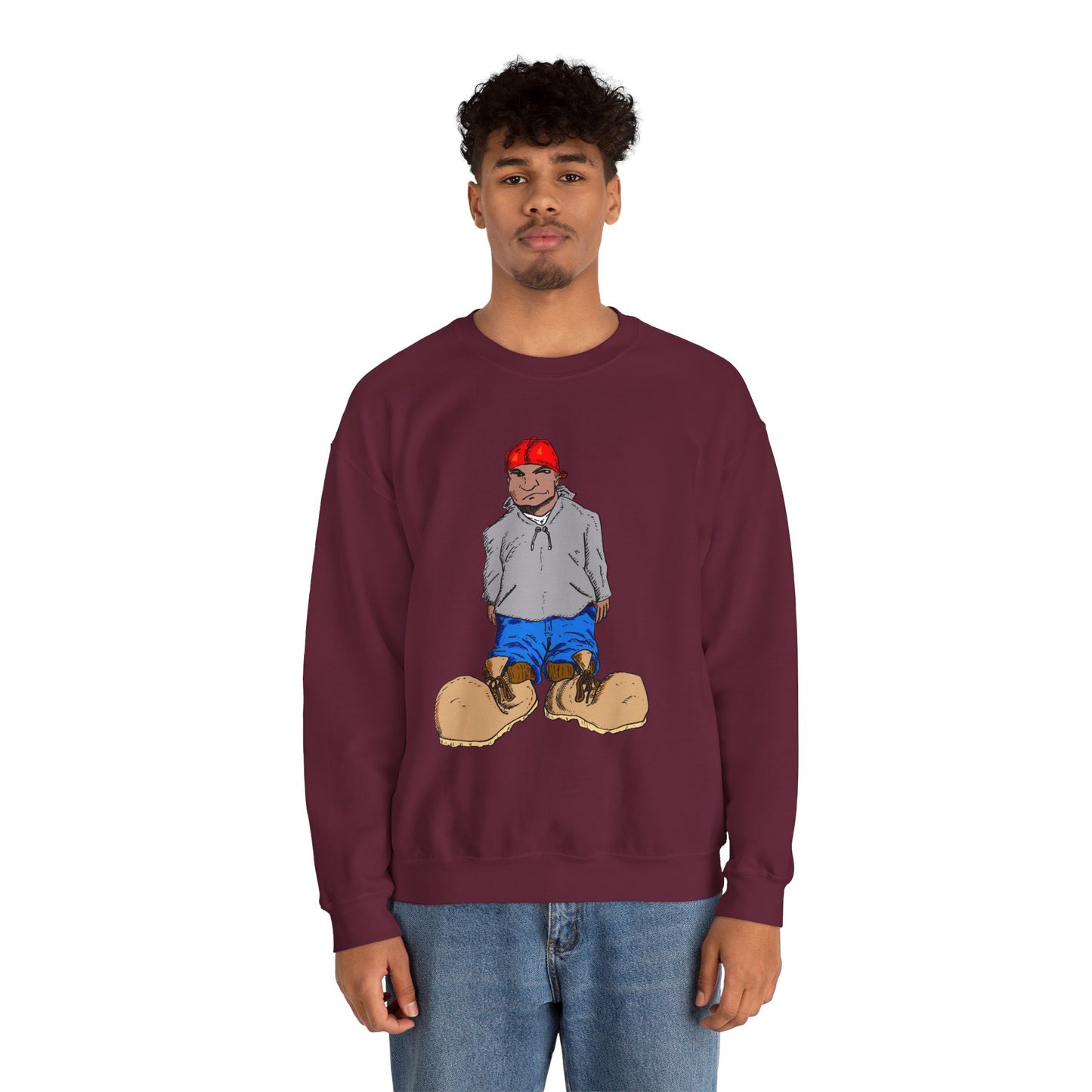 Urban Street Fun Character Boots Art Unisex Crewneck Sweatshirt