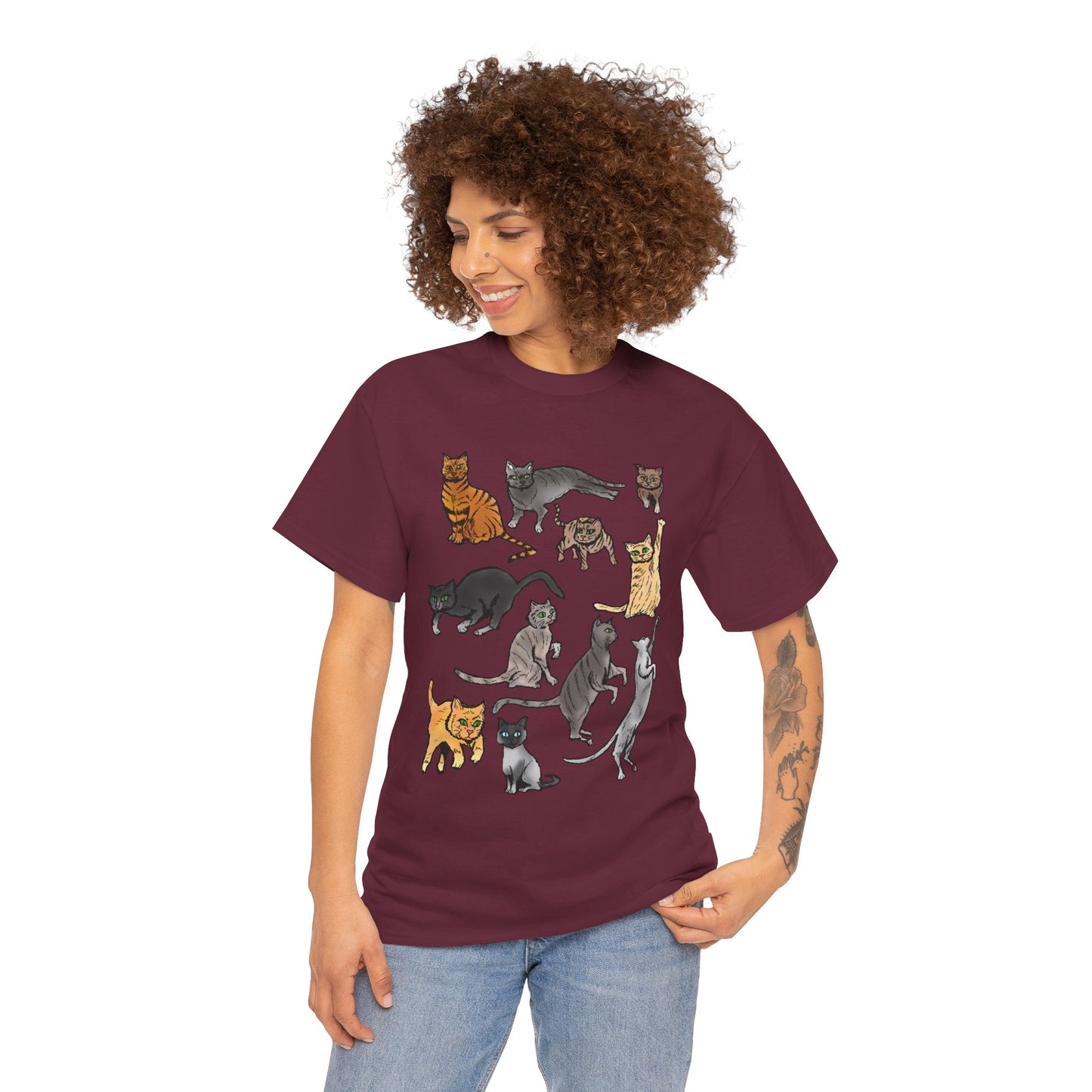 Cats Collage T-Shirt — Cute Cat Illustration Tee for Cat Lovers