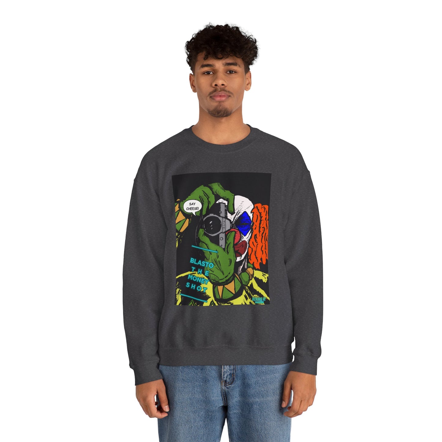 Blasto the Clown Retro Homage Graphic Crewneck Sweatshirt - 'Blast from the Past'