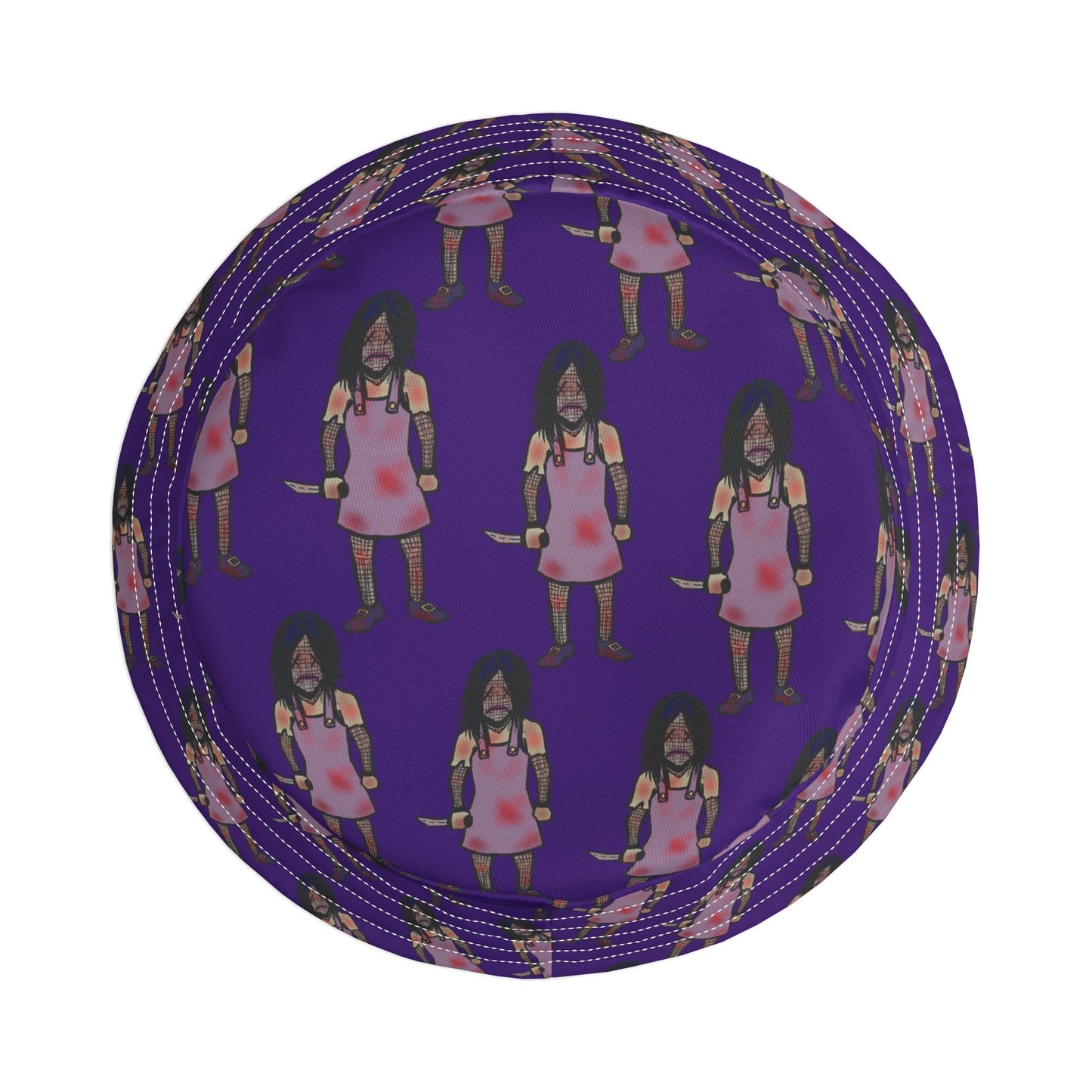 Playful Evil Doll AOP Bucket Hat for Trendy Kids, Summer Sun Hat, Festival Wear, Cute Outdoor Accessory, Gift for Kids