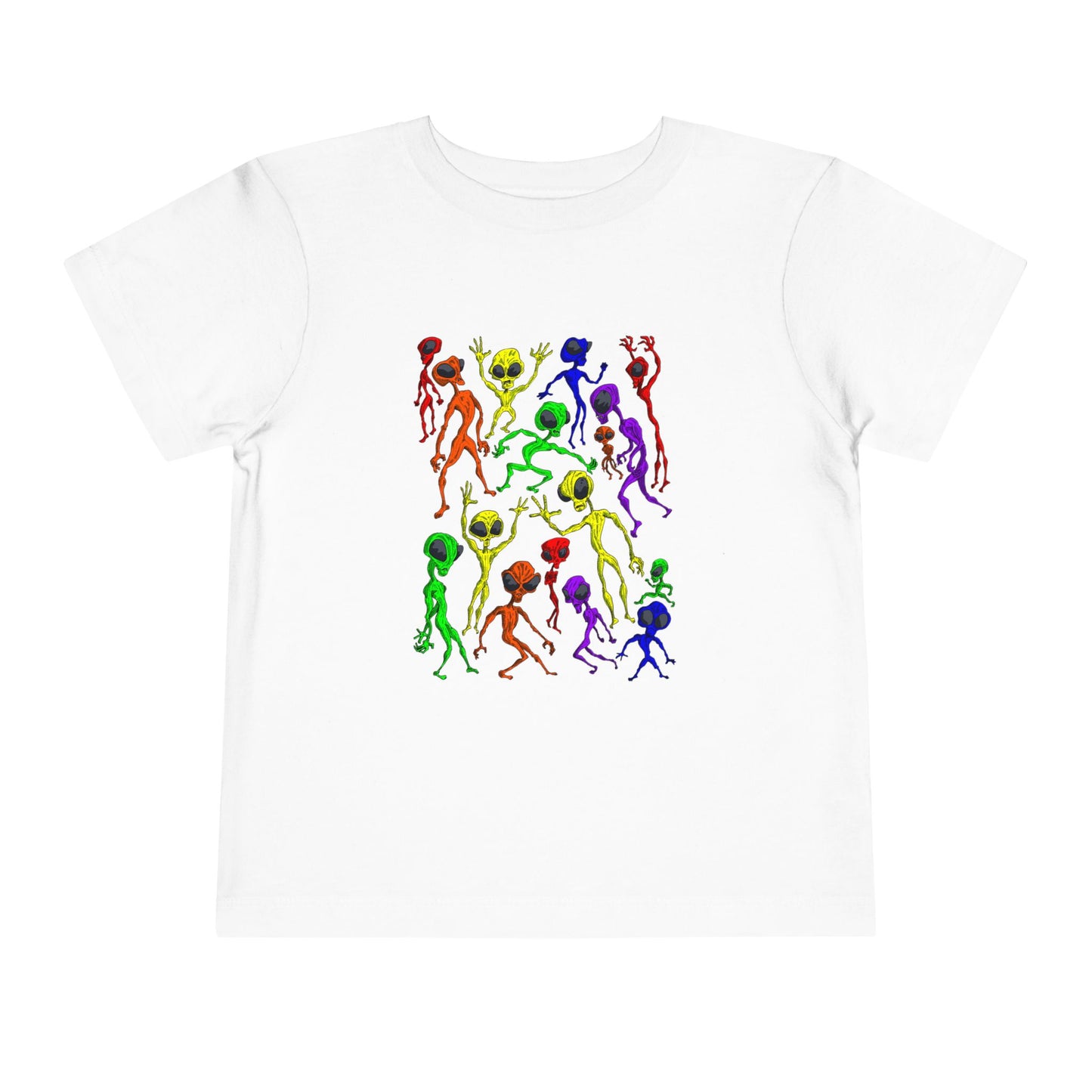 Alien Dance Party - Toddler Tee — Colorful Dancing Aliens Graphic Shirt