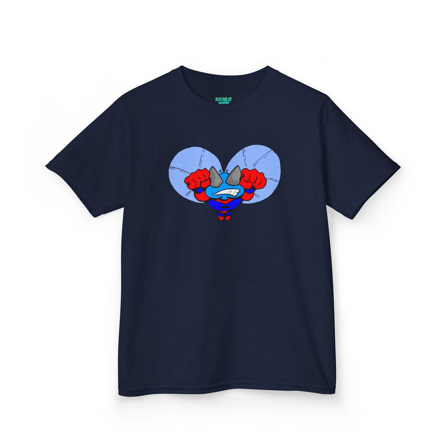 Astro-Fly Kids Superhero T‑Shirt — Cute Blue Hero Design