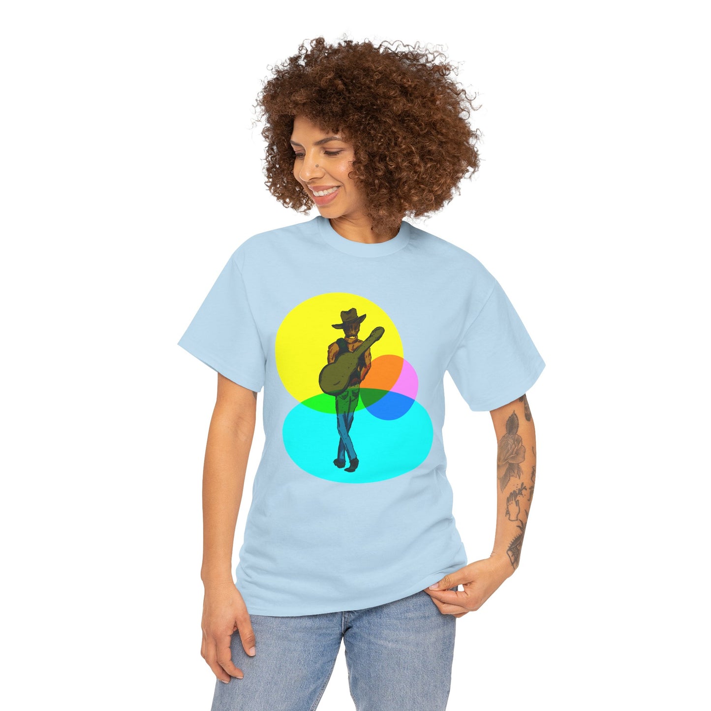 Cowboy Guitar Tee — Colorful Music T‑Shirt