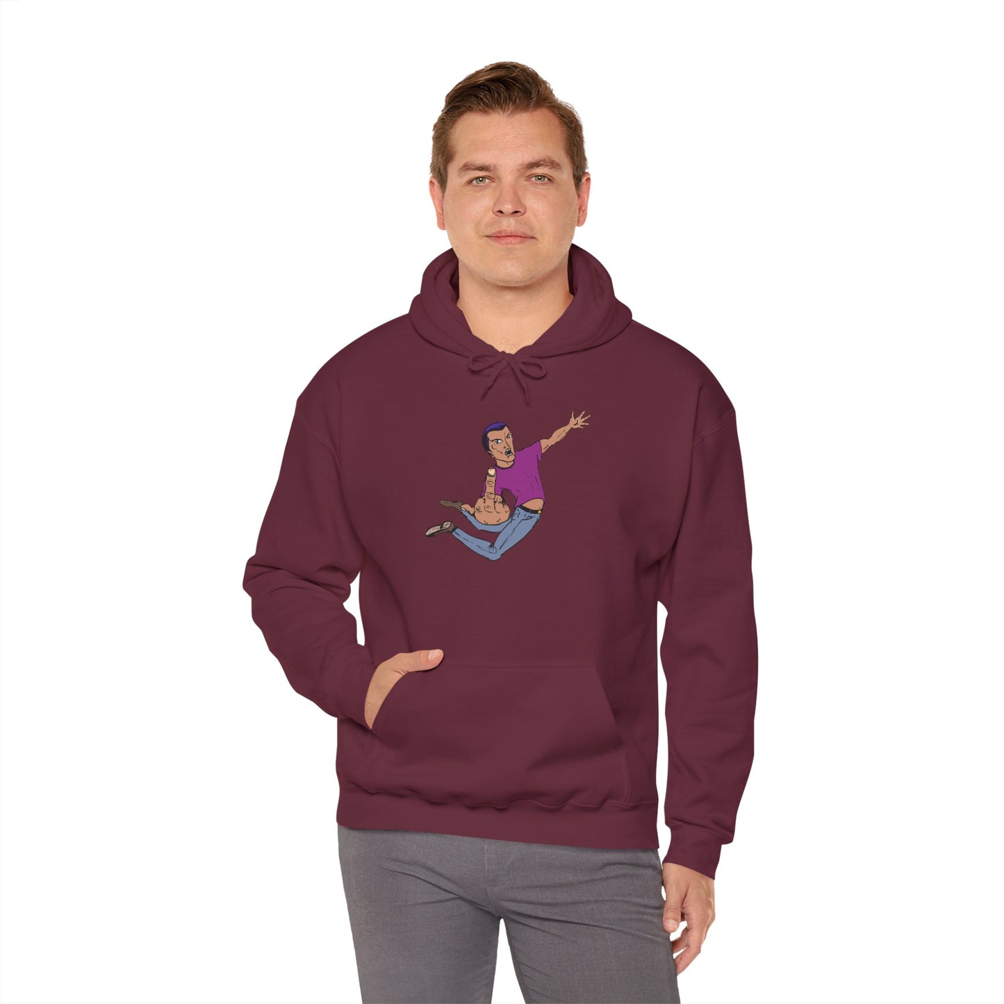 Funny Flying Eff Unisex Hooded Sweatshirt with Cartoon Design, Casual Hoodie, Gift for Friends, Birthday Gift, Loungewear