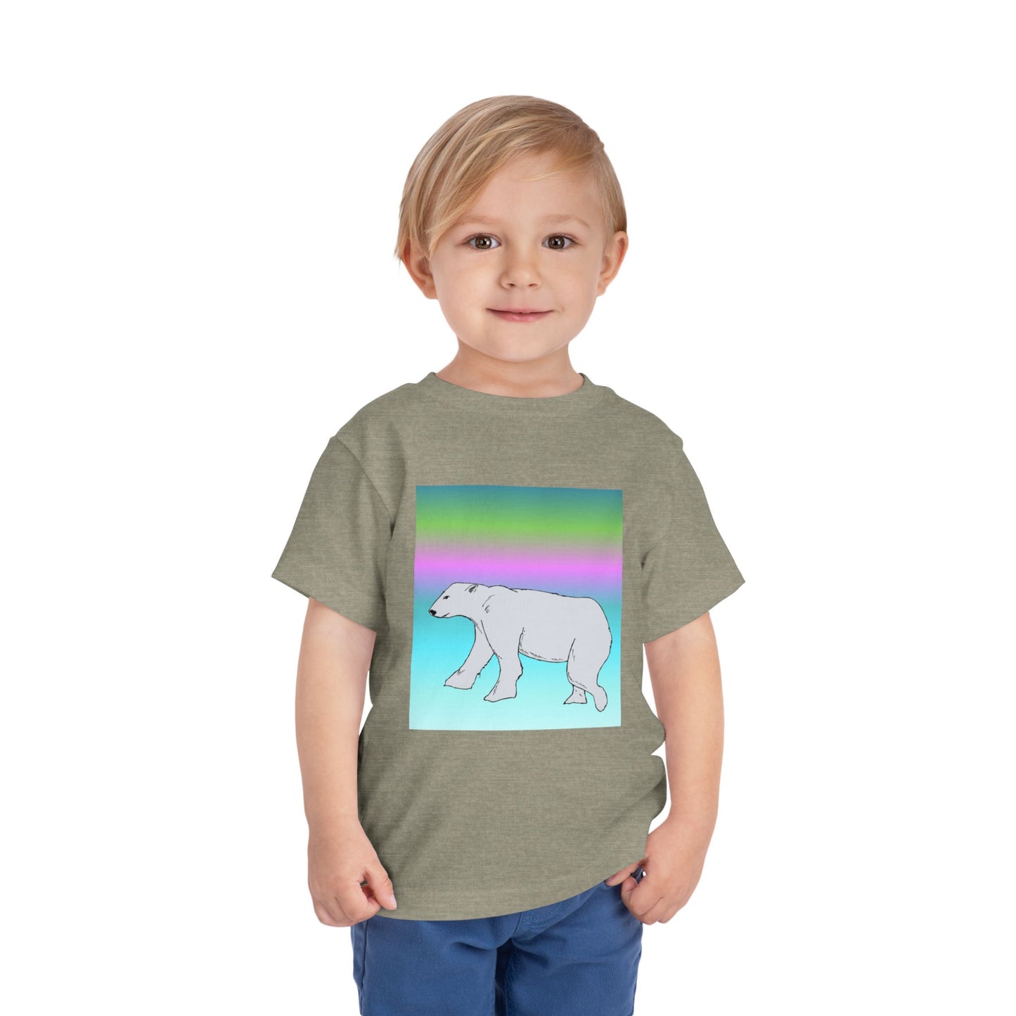 Toddler Tee — Pastel Polar Bear Graphic Shirt