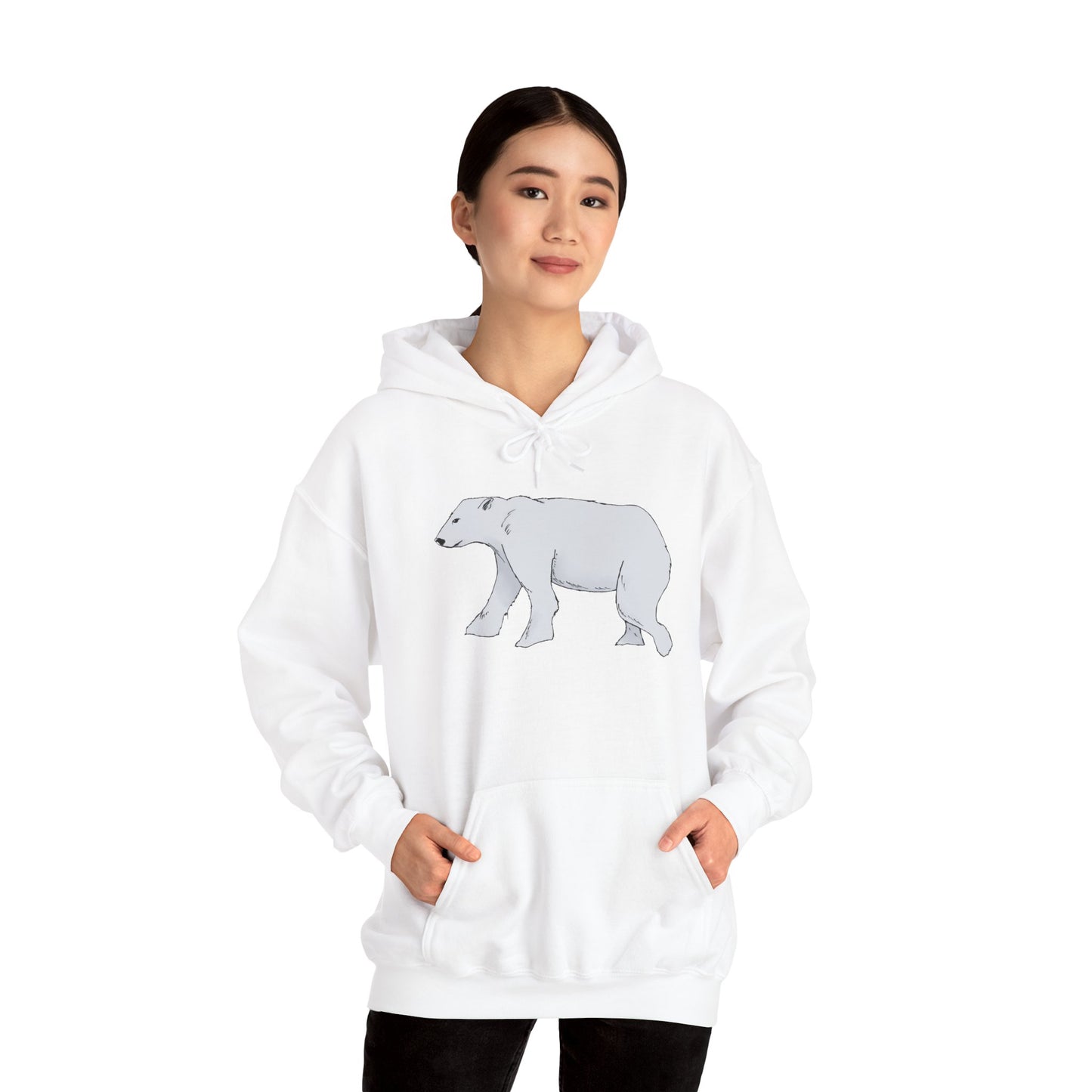 Cozy Polar Bear Hoodie - Warm Winter Fashion, Unisex Sweatshirt, Gift for Animal Lovers, Perfect for Cold Days, Cute Outdoor Wear