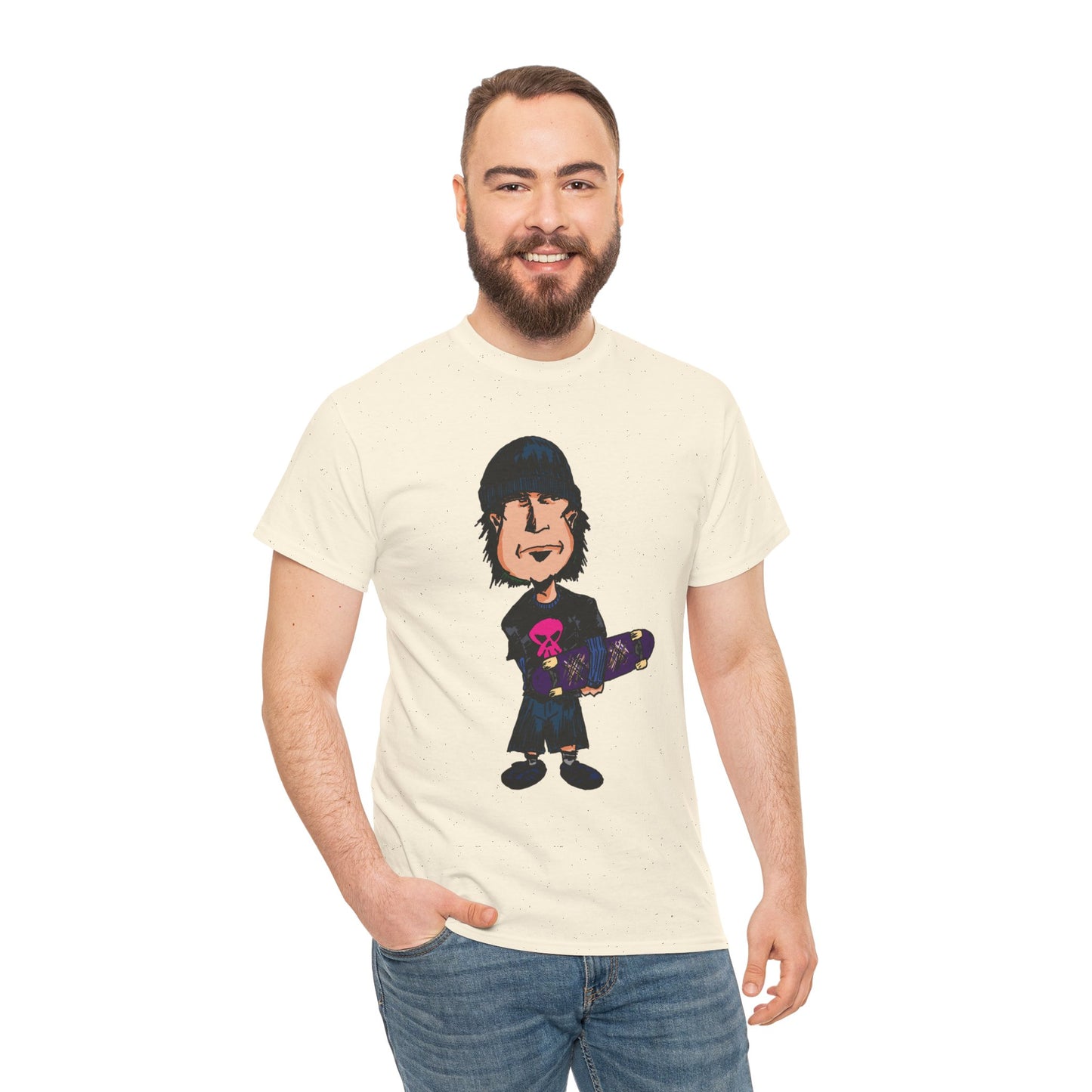 Rude Skater Dude - Skate Punk - Skater Kid Cartoon T‑Shirt — Cute Skateboarder Graphic Tee