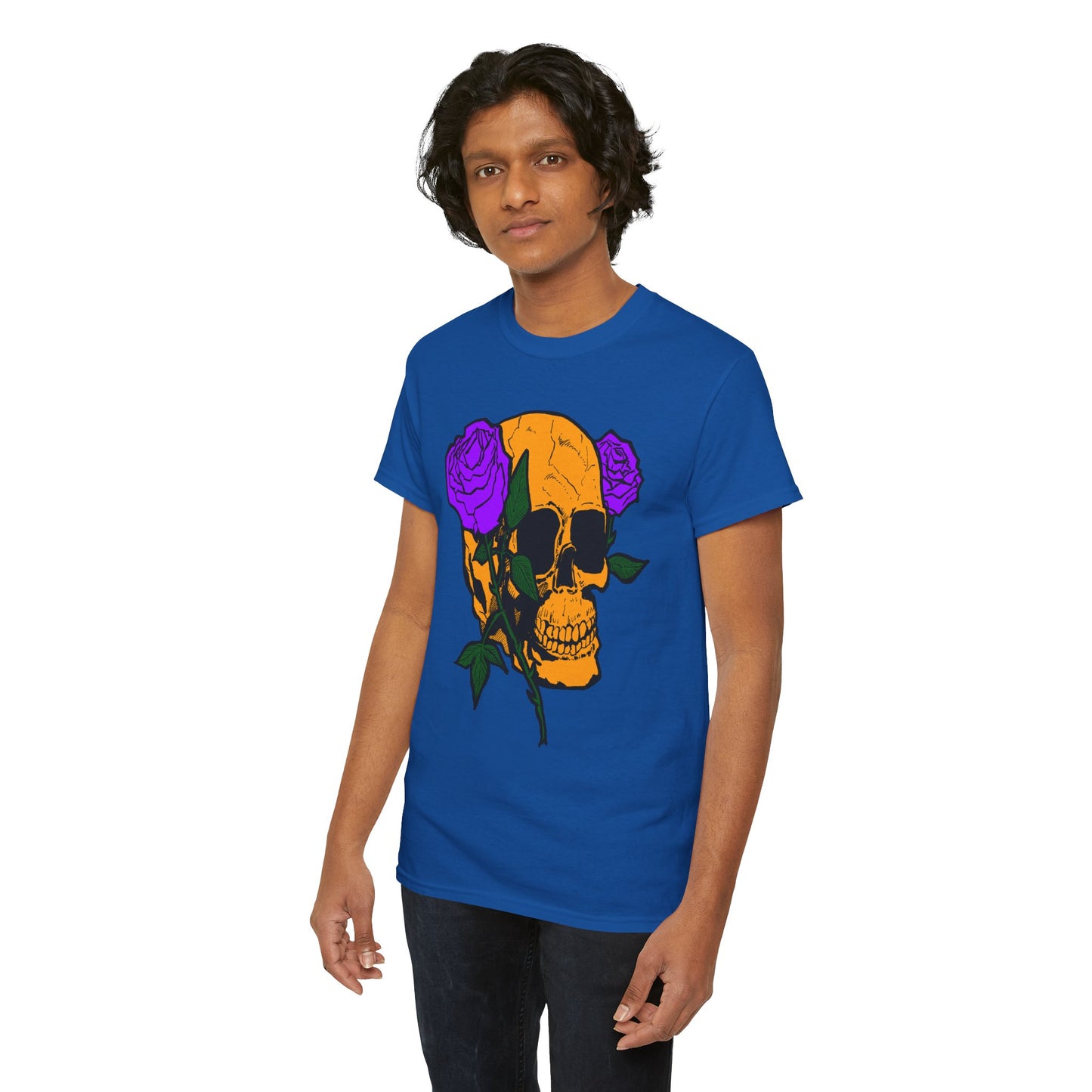 Skull and Roses Unisex Tee, Gothic Aesthetic Shirt, Vintage Graphic T-Shirt, Streetwear Essentials, Edgy Casual Wear