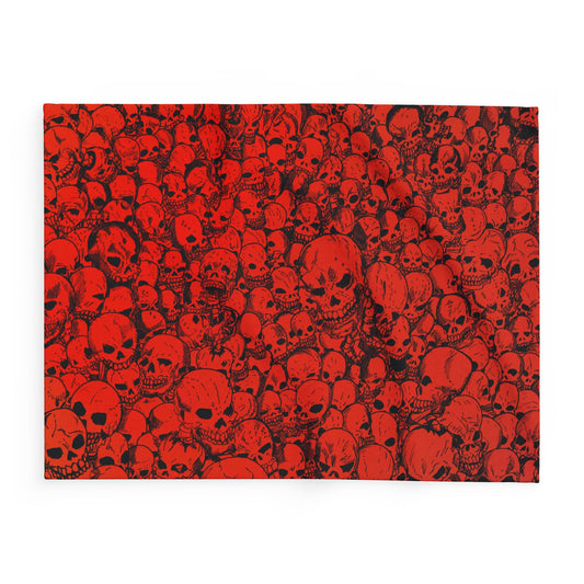 Gathering of Skulls - Fire Red - Arctic Fleece Blanket