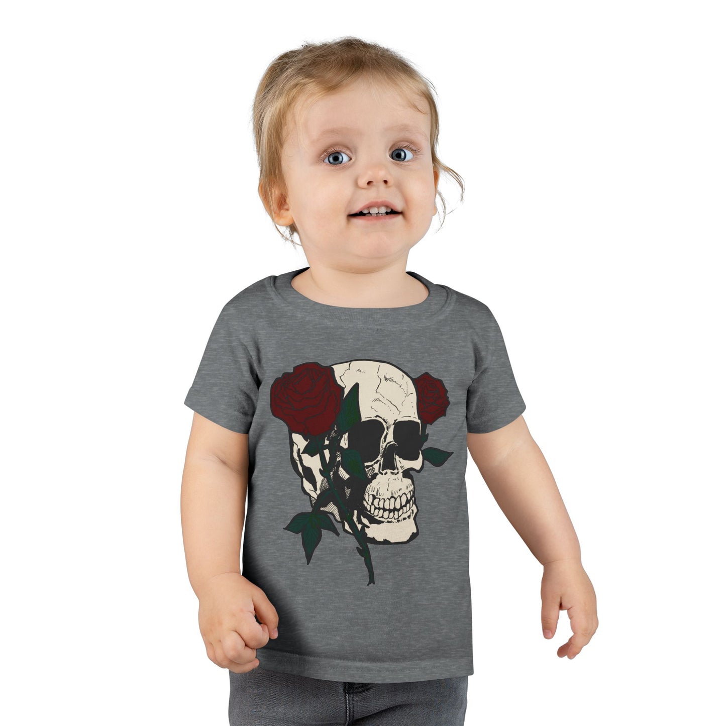 Skull & Roses Toddler T-Shirt - Cute Gothic Style Clothing for Kids
