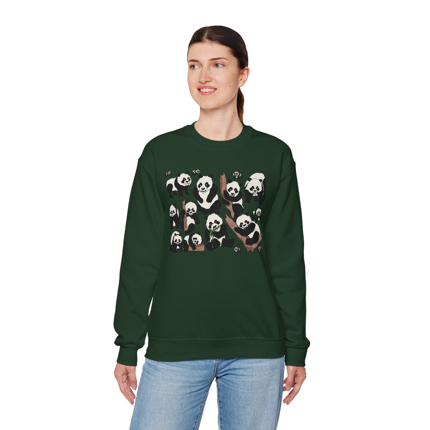 Cozy Panda Crewneck Sweatshirt - Soft Unisex Heavy Blend