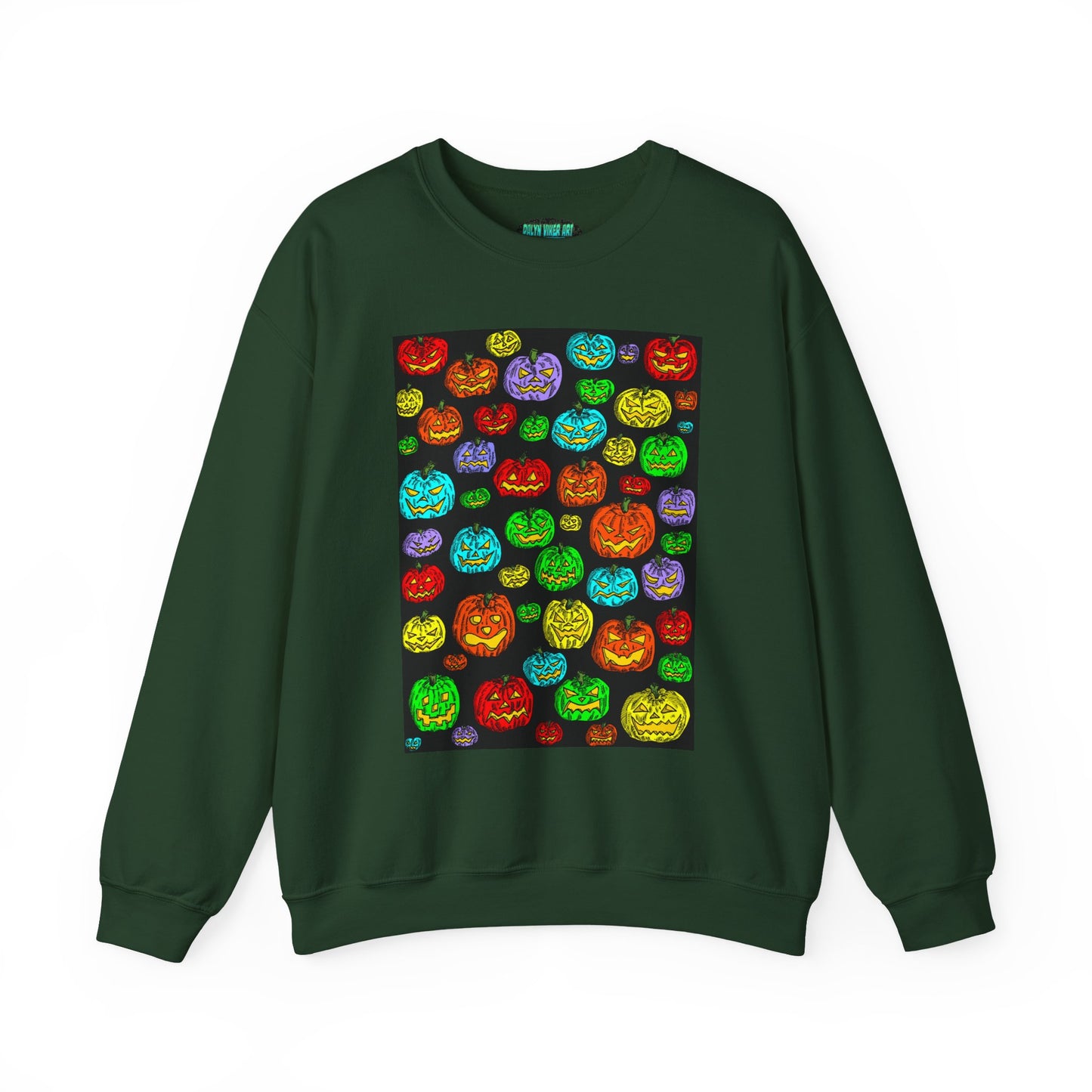 Halloween Colorful Pumpkin Graphic Crewneck Sweatshirt