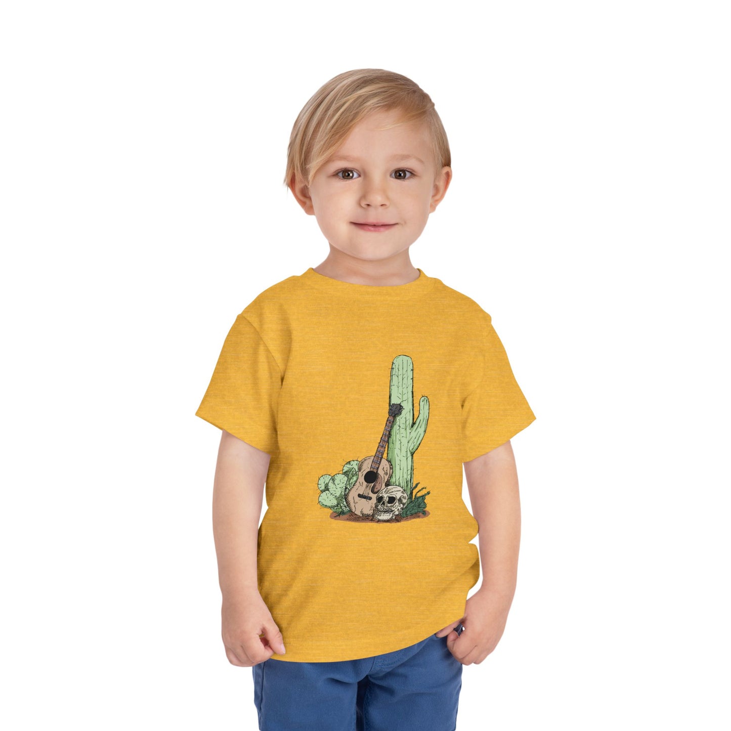 Toddler Tee — Desert Cactus with Guitar Graphic