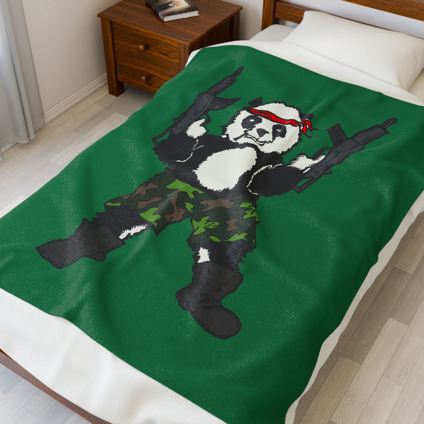 Panda War Velveteen Plush Blanket