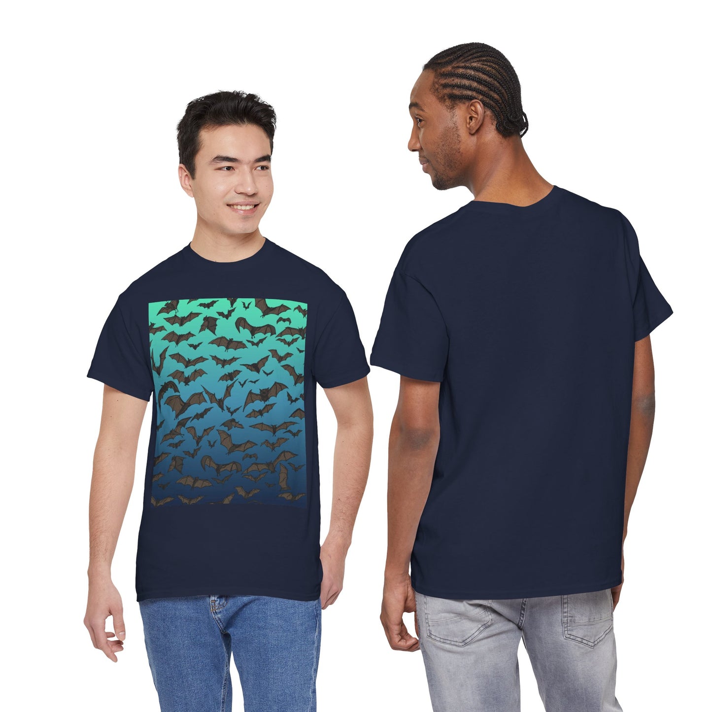Bat Swarm Graphic Tee — Gradient Night Flight T-Shirt