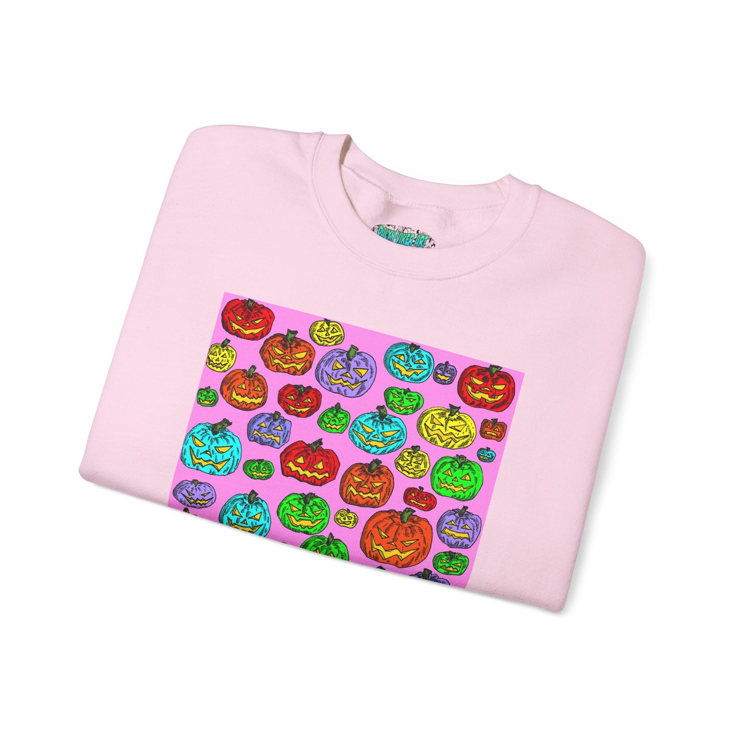 Colorful Pumpkin Crewneck Sweatshirt for Fall Celebrations