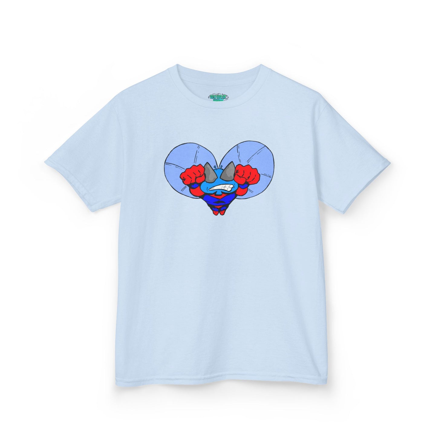 Astro-Fly Kids Superhero T‑Shirt — Cute Blue Hero Design