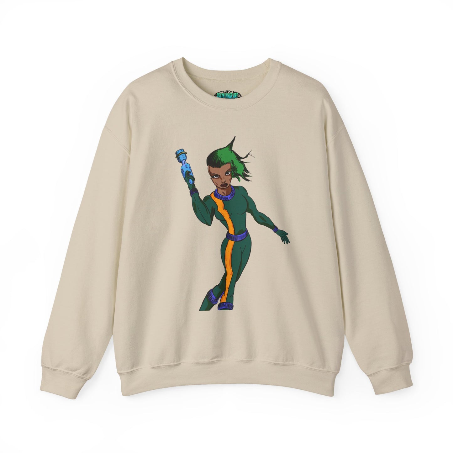 Heroic Vibes Crewneck Sweatshirt with Bold Design