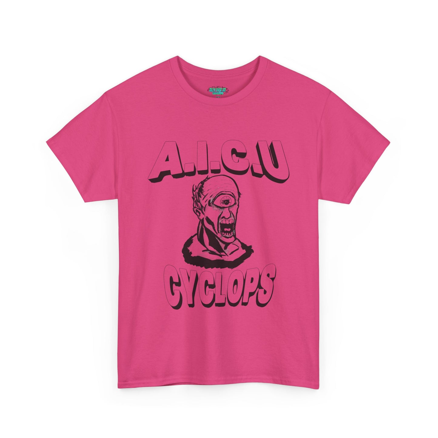 Graphic Unisex Tee - Fake AICU University Cyclops Mascot Mythology Shirt