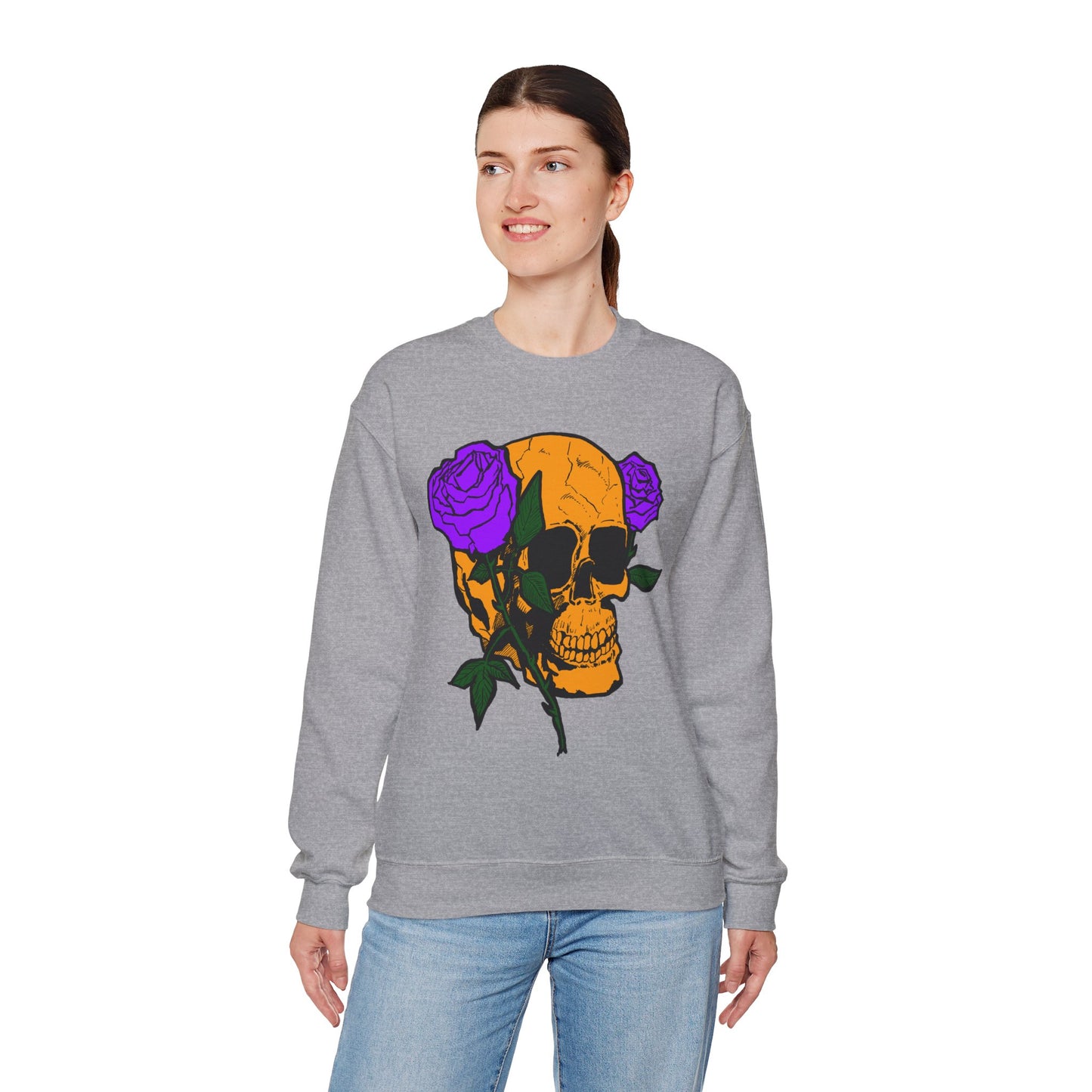 Skull & Roses Sweatshirt - Unisex Heavy Blend™ Crewneck