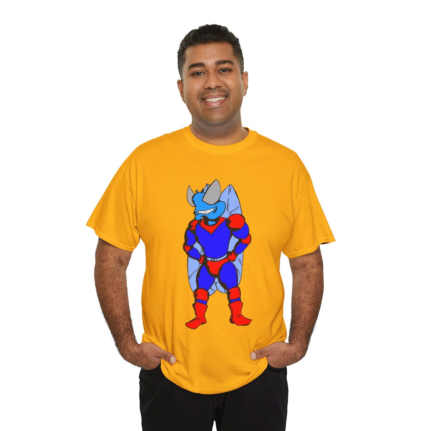 Astro-Fly Hero Graphic Tee - Blue & Red Superhero T-Shirt