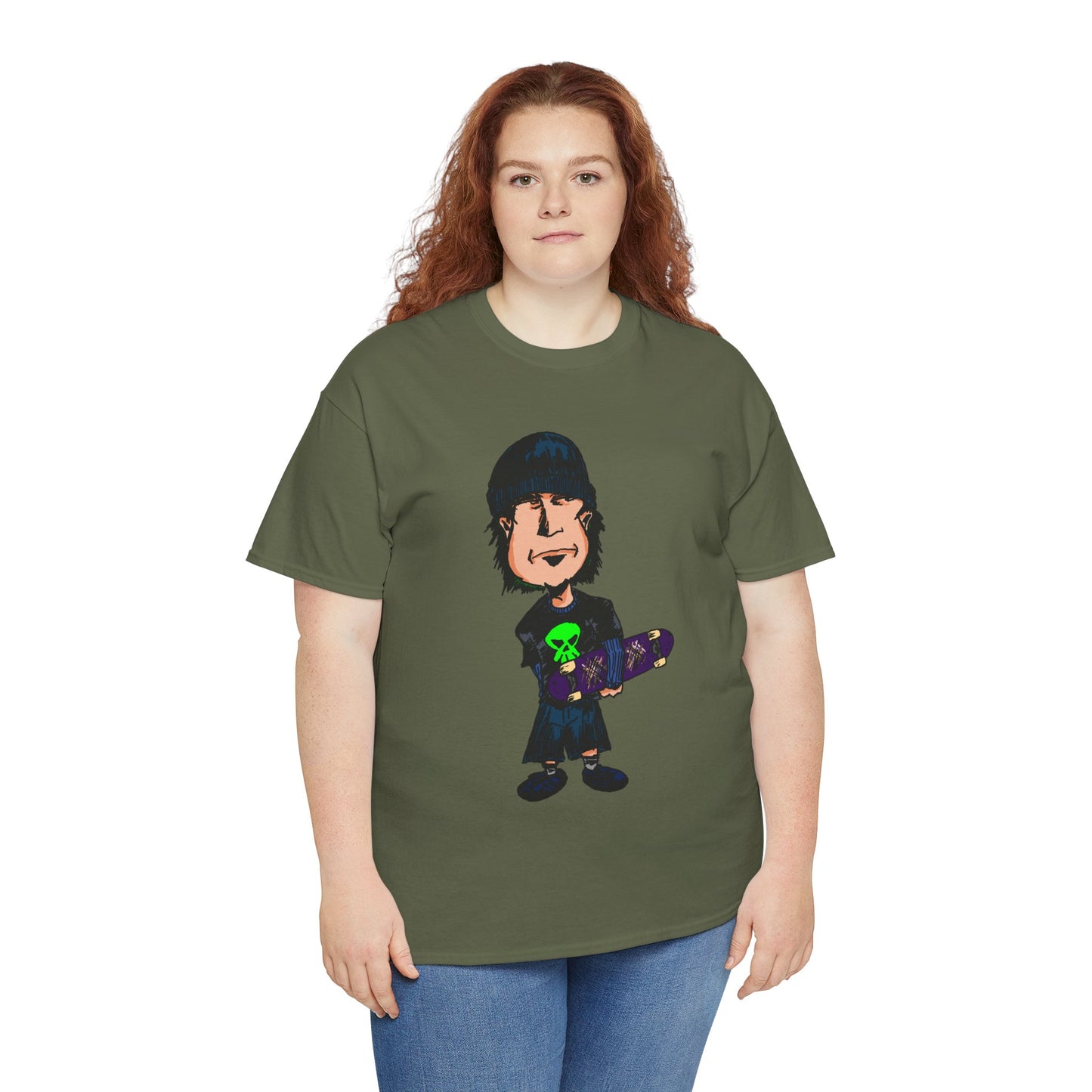 Rude Skater Dude - Skate Punk Cartoon Tee – Boy with Skateboard Graphic Shirt