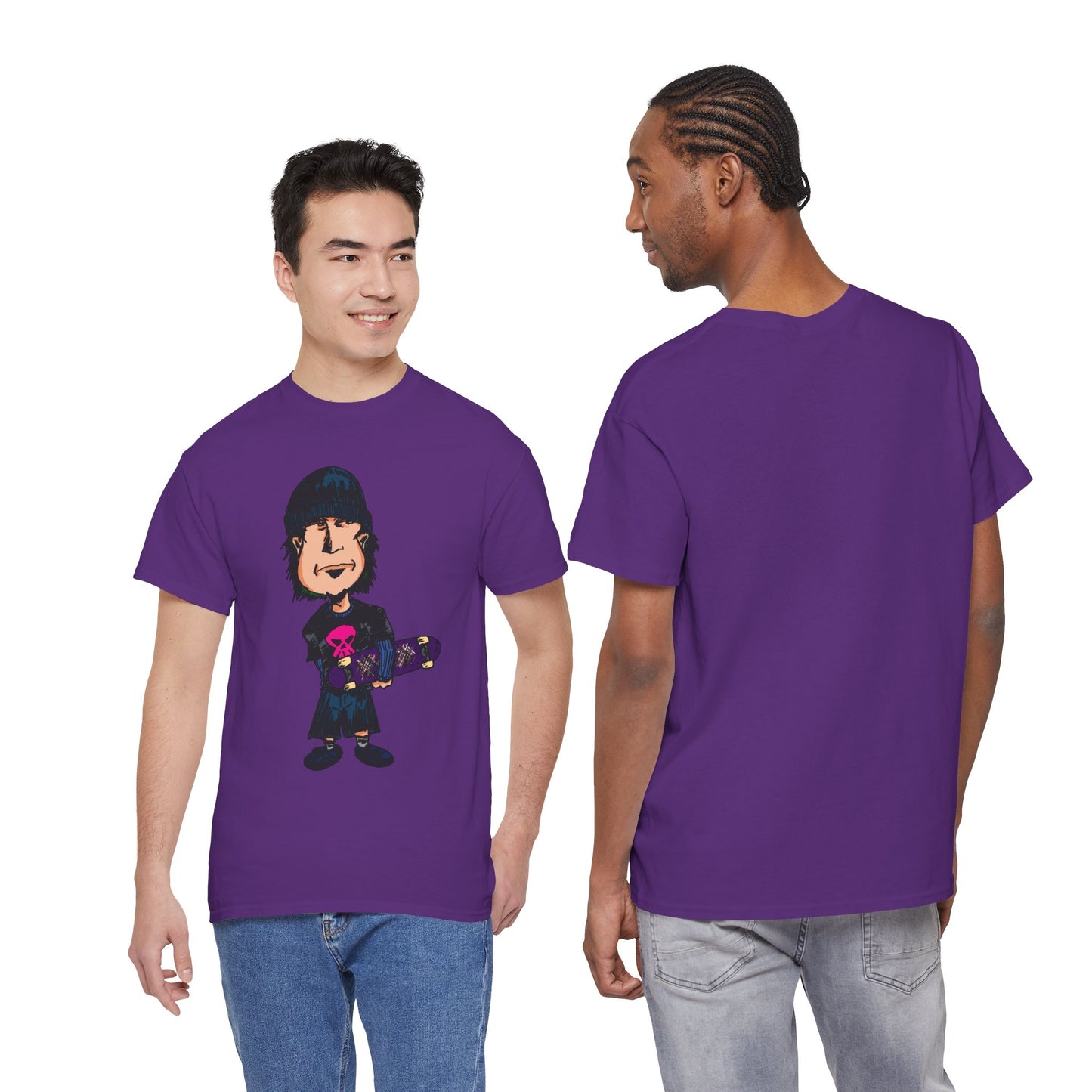 Rude Skater Dude - Skate Punk - Skater Kid Cartoon T‑Shirt — Cute Skateboarder Graphic Tee