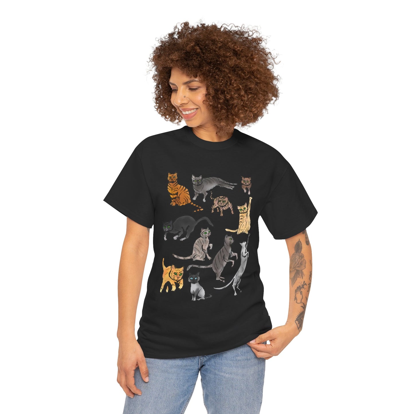 Cats Collage T-Shirt — Cute Cat Illustration Tee for Cat Lovers