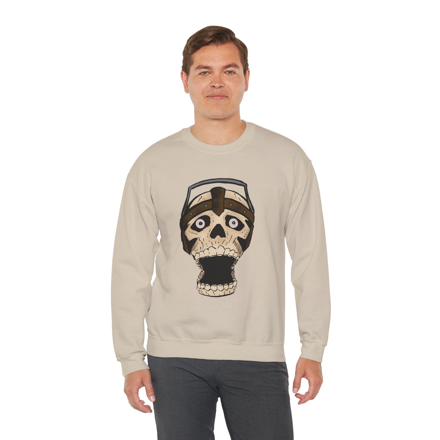 Screaming Skull Graphic Crewneck Sweatshirt - Unisex Heavy Blend