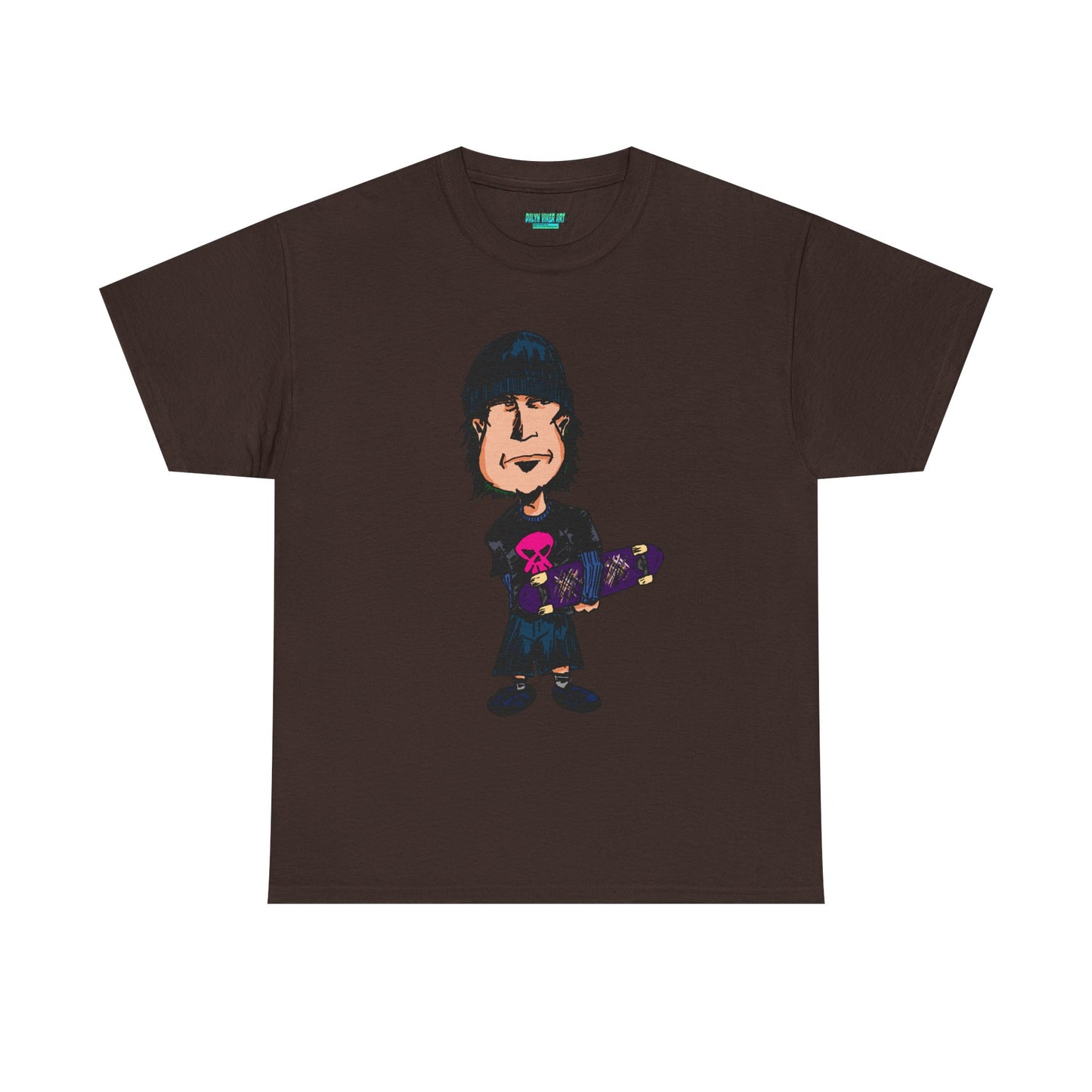Rude Skater Dude - Skate Punk - Skater Kid Cartoon T‑Shirt — Cute Skateboarder Graphic Tee