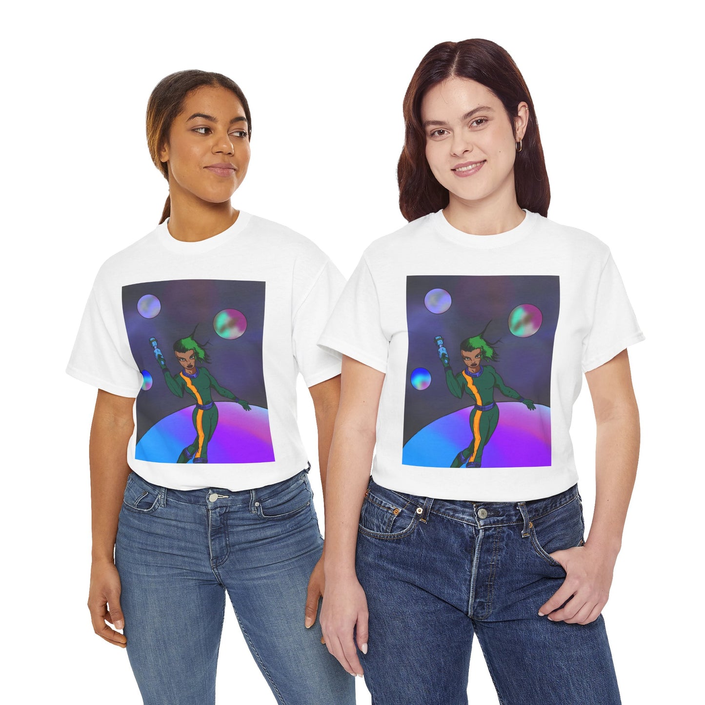 Cosmic Hero Vibe Tee - Unisex Heavy Cotton Tee, Space Art Shirt, Retro Sci-Fi T-Shirt, Gift for Space Lovers, Unique Graphic Tee
