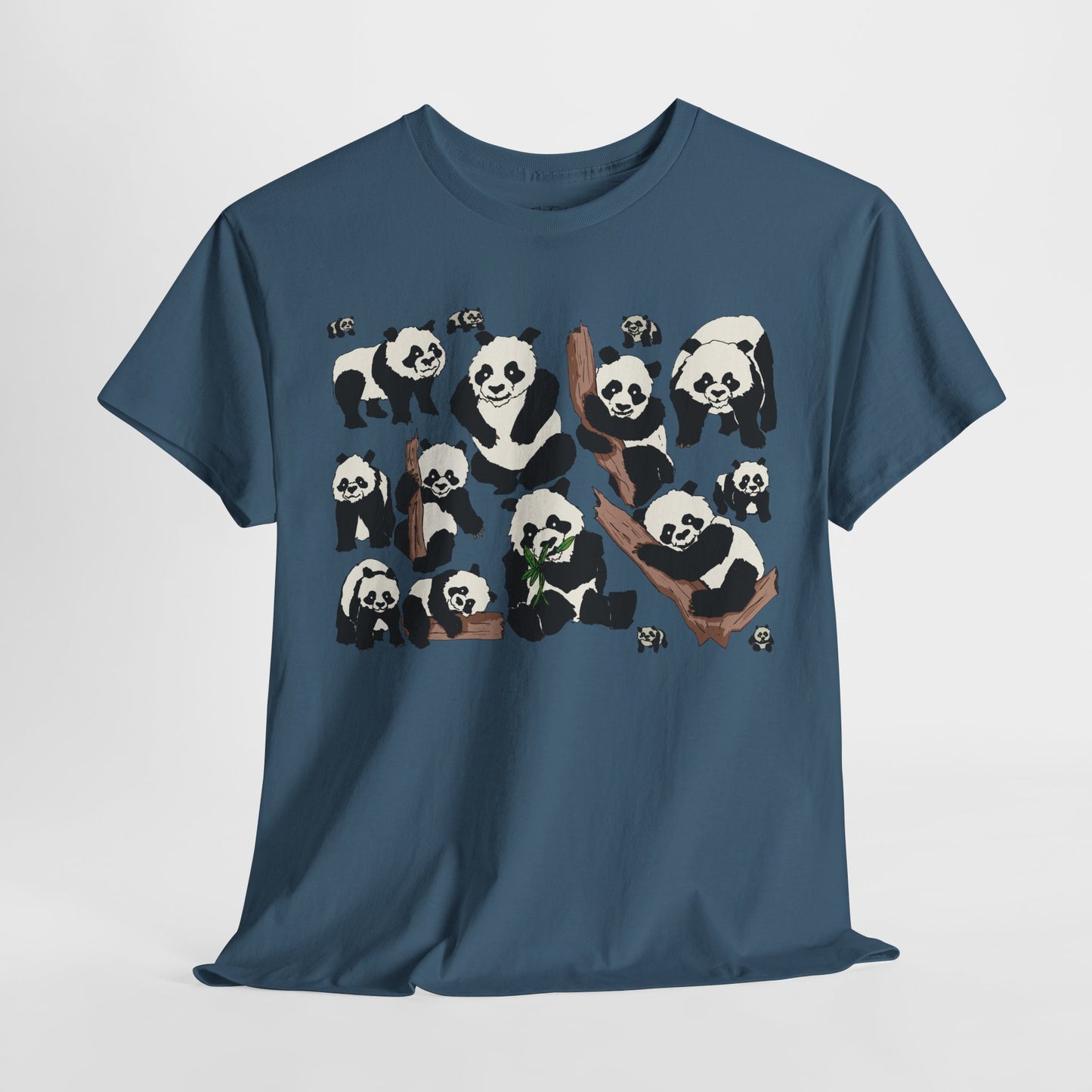 Cute Panda Design Unisex Heavy Cotton Tee | Animal Lover Gift, Casual Wear, Eco-Friendly Apparel, Nature Enthusiast Clothing